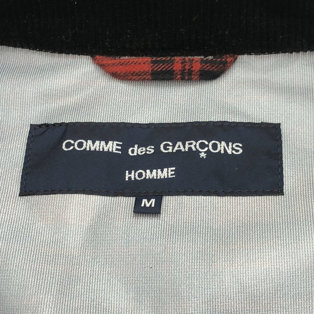 COMME des GARÇONS HOMME | 2024 秋冬 |棉質法蘭絨格紋 3 層束腰外套 |尺寸 M |男士