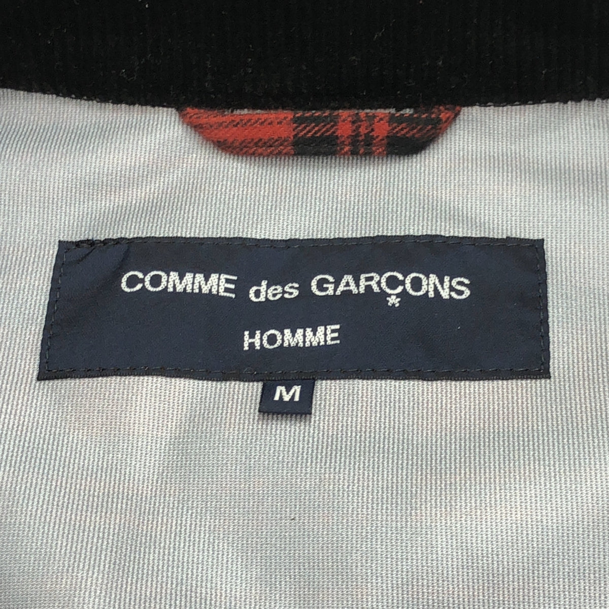 COMME des GARÇONS HOMME | 2024 秋冬 |棉質法蘭絨格紋 3 層束腰外套 |尺寸 M |