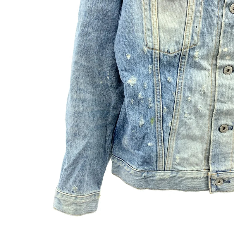 DENIM BY VANQUISH & FRAGMENT / デニムバイ バンキッシュアンドフラグメント | ペイント ダメージ加工 デニムジャケット | M | メンズ