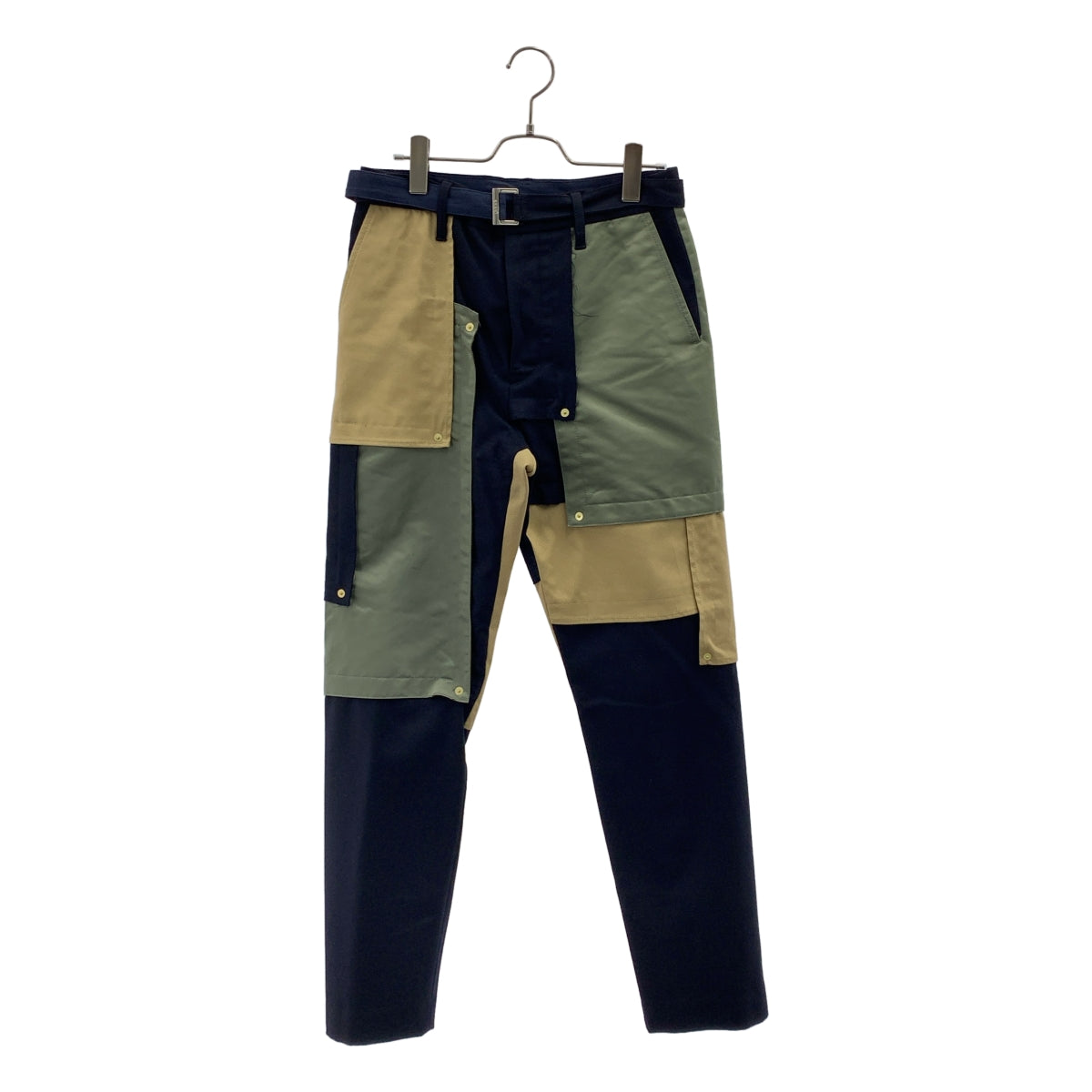 sacai / サカイ | Fabric Combo Pants 異素材拼接長褲 | 1 | 海軍藍/卡其色/米色 | 男裝
