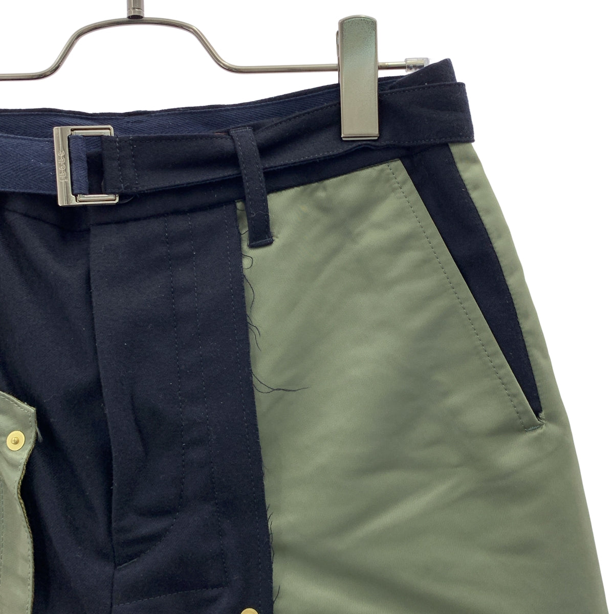 sacai / サカイ | Fabric Combo Pants 異素材拼接長褲 | 1 | 海軍藍/卡其色/米色 | 男裝