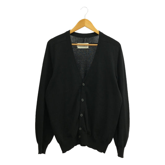 Maison Martin Margiela | 09AW Kokonoe Wool Elbow Patch High Gauge V-Neck Knit Cardigan | L | Black | Men's