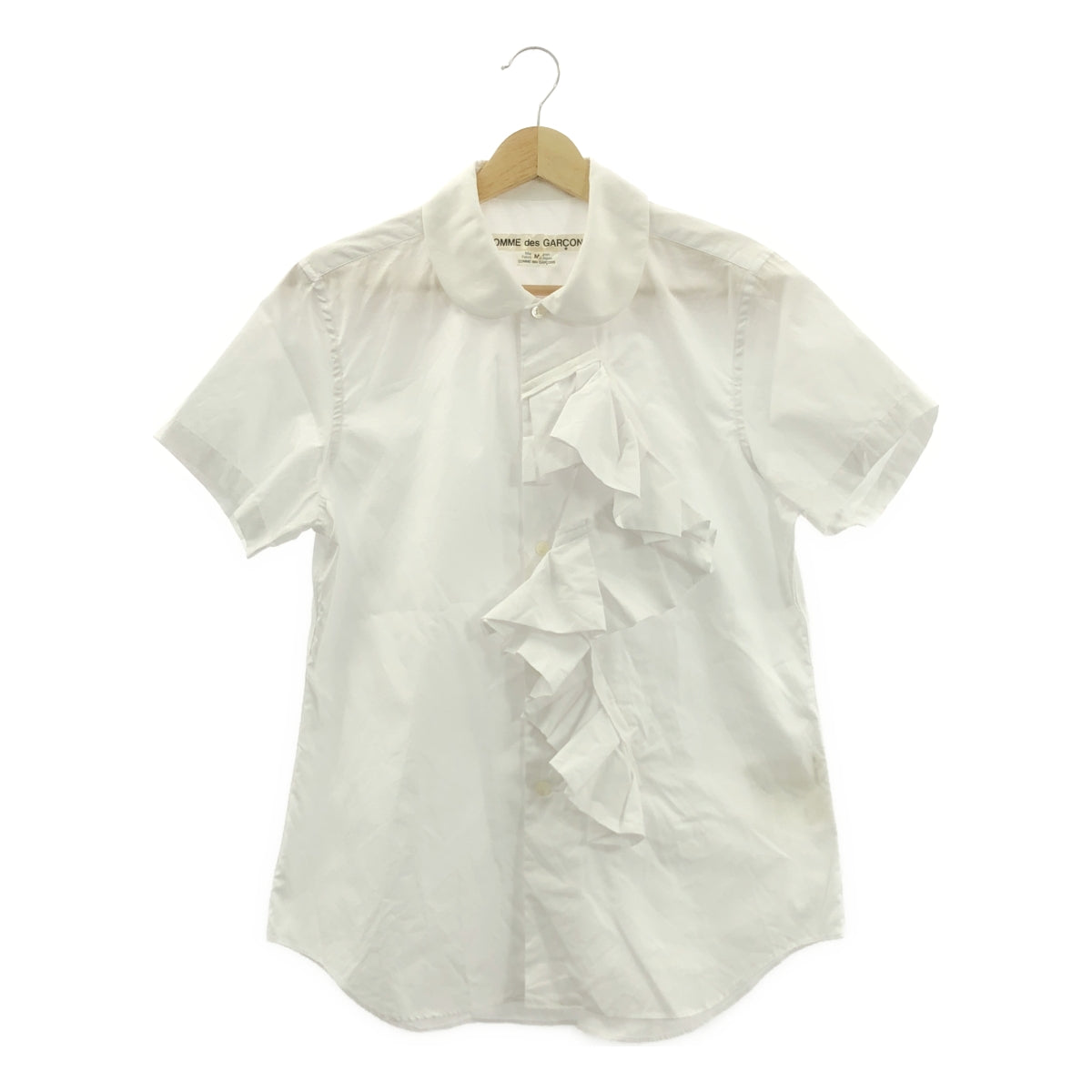 COMME des GARCONS / 콤데 갤슨 | 2018SS | 코튼 프릴 장식 라운드 칼라 셔츠 블라우스 | M | 여성