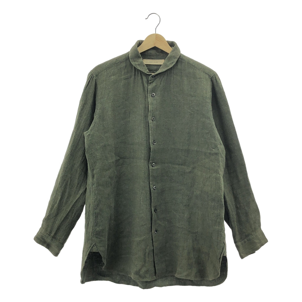 suzuki takayuki / スズキタカユキ | one piece shawl collar shirt リネン ウール ショールカラー シャツ | 1 | カーキ | メンズ