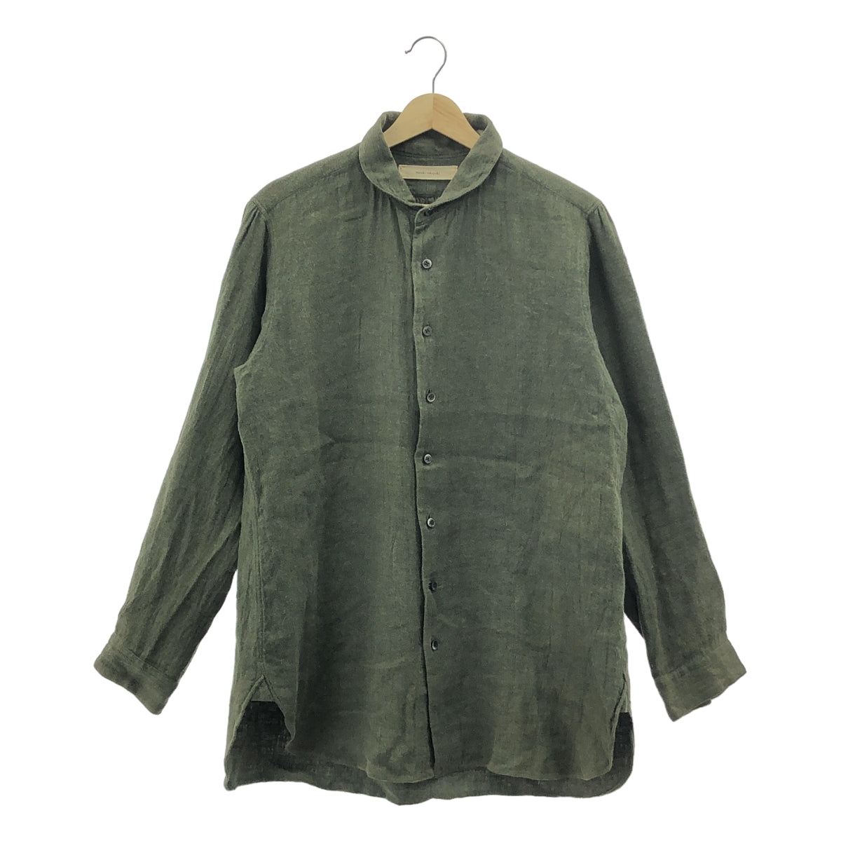 suzuki takayuki / スズキタカユキ | one piece shawl collar shirt リネン ウール ショールカラー シャツ | 1 | カーキ | メンズ