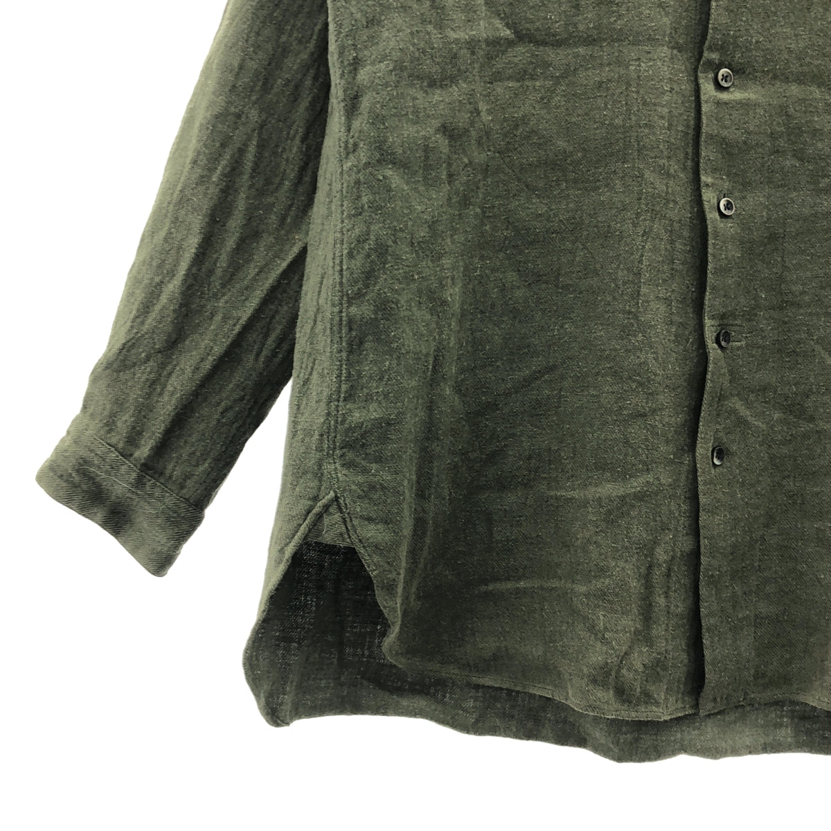 suzuki takayuki / スズキタカユキ | one piece shawl collar shirt リネン ウール ショールカラー シャツ | 1 | カーキ | メンズ