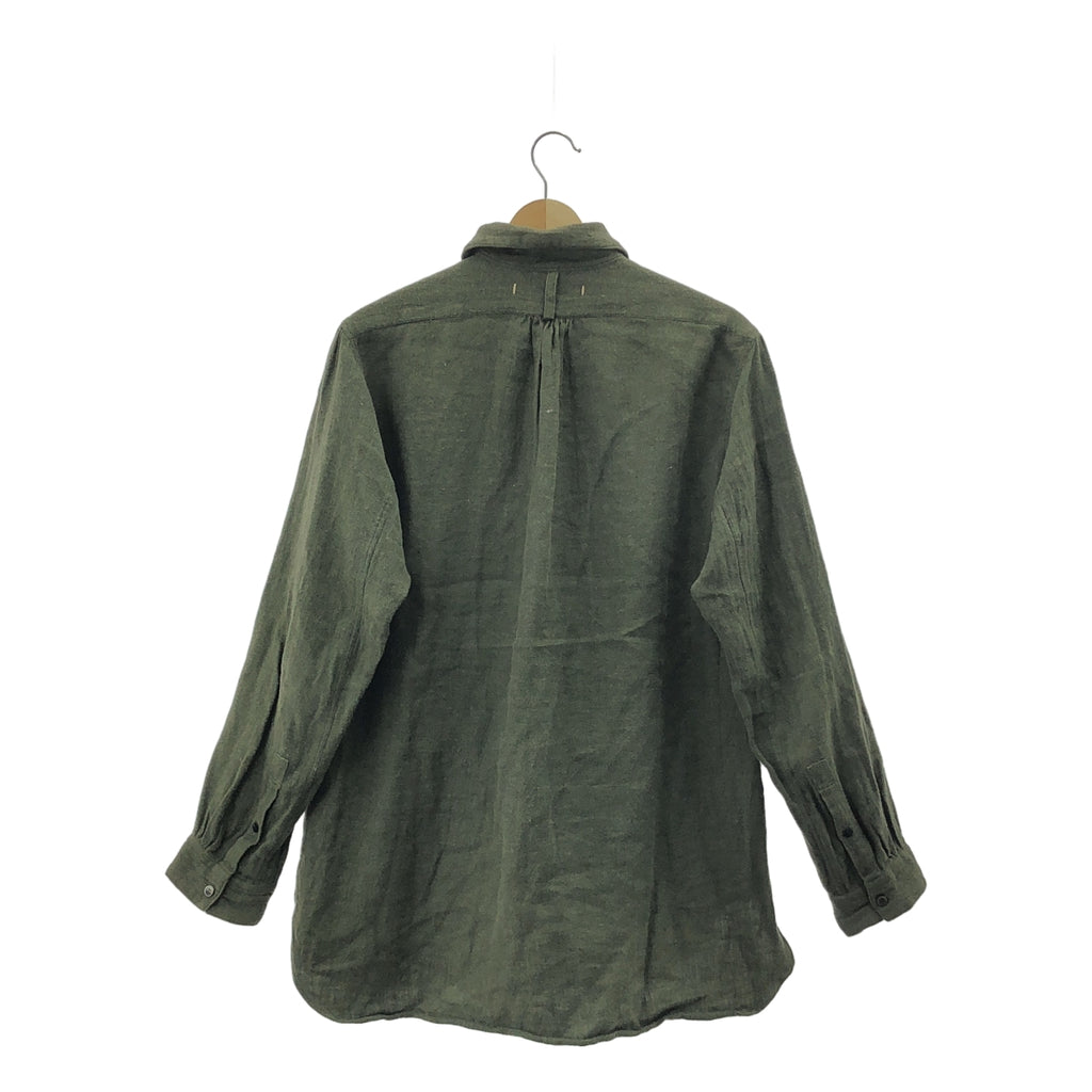 suzuki takayuki / スズキタカユキ | one piece shawl collar shirt リネン ウール ショールカラー シャツ | 1 | カーキ | メンズ
