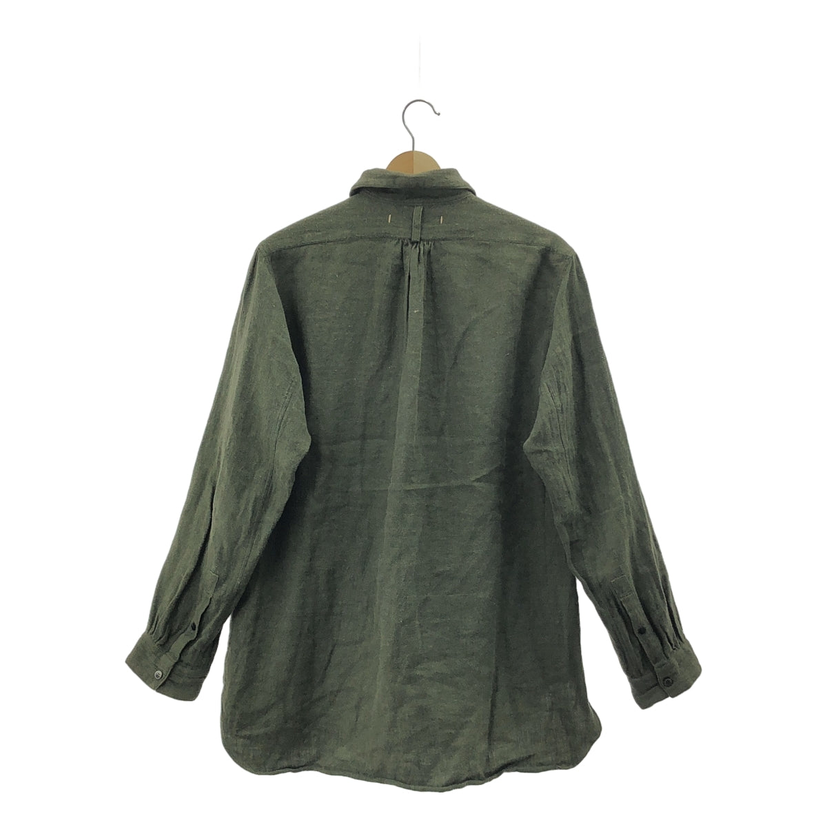 suzuki takayuki / スズキタカユキ | one piece shawl collar shirt リネン ウール ショールカラー シャツ | 1 | カーキ | メンズ