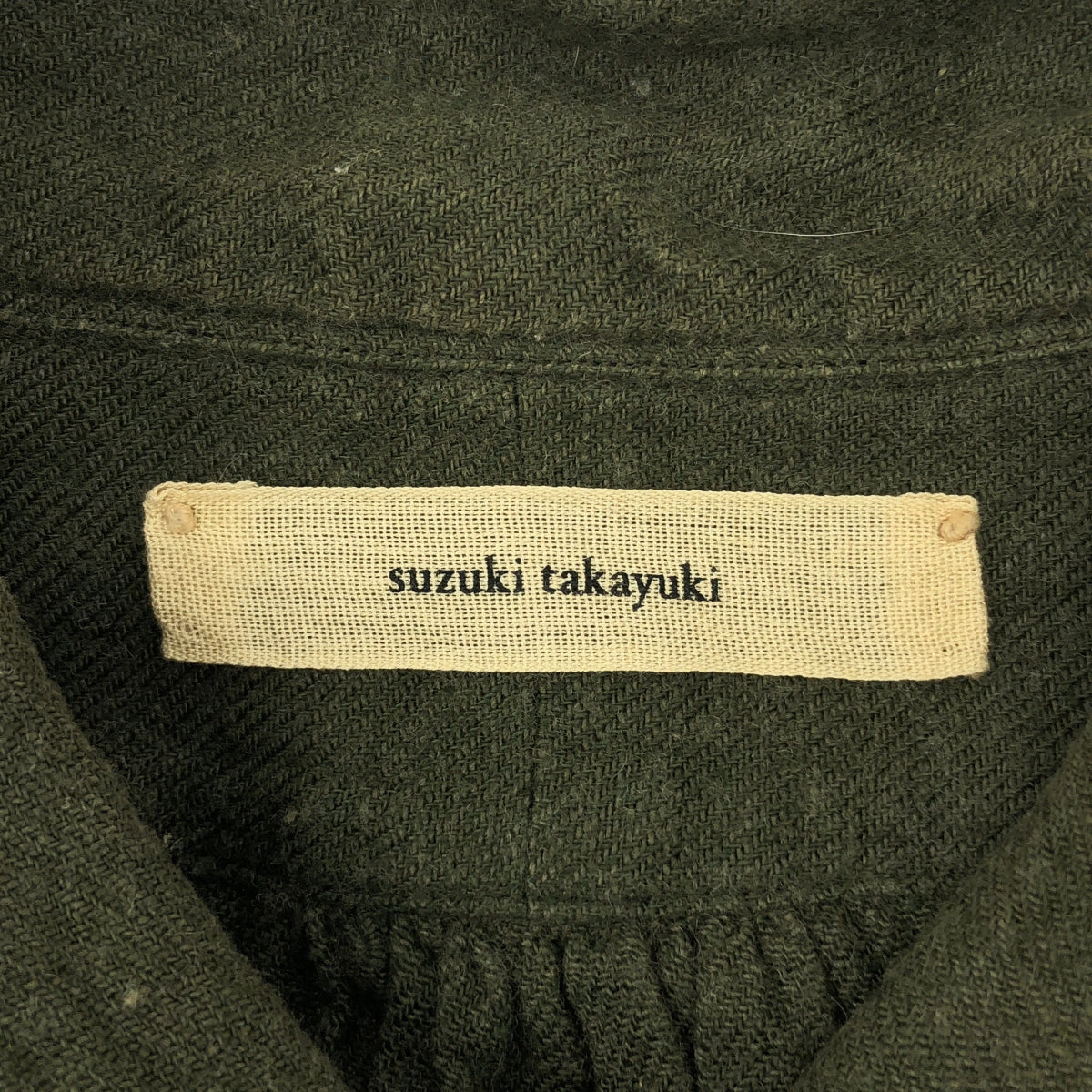 suzuki takayuki / スズキタカユキ | one piece shawl collar shirt リネン ウール ショールカラー シャツ | 1 | カーキ | メンズ