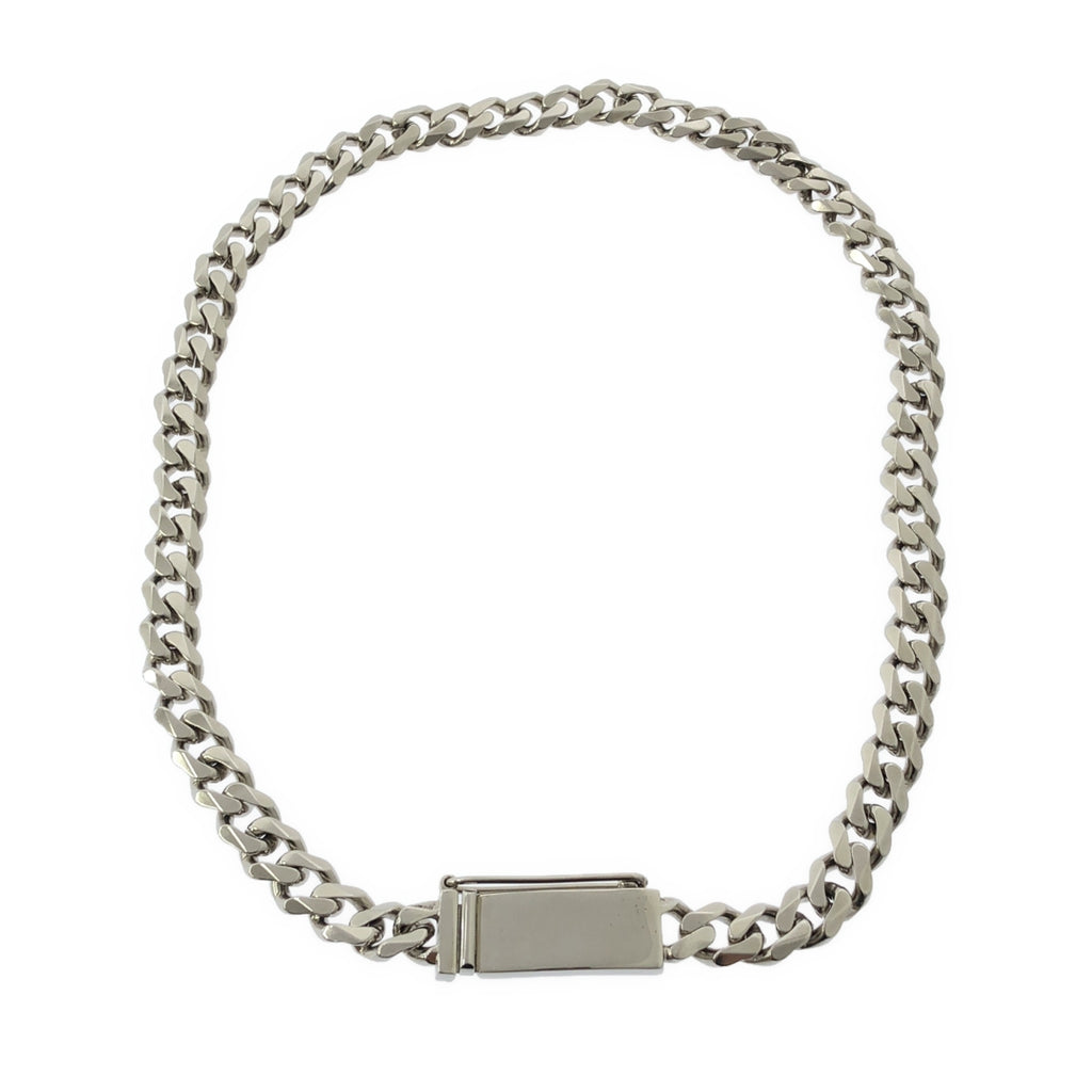 【美品】  CALVIN KLEIN / カルバンクライン | IDバックル 喜平チェーン ベルト | XS | シルバー | レディース