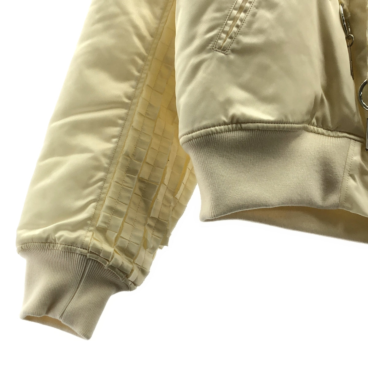 KIDILL | 2021 秋冬 | MA-1 鉚釘荷葉邊飛行員夾克 | 44 碼 | 白色 | 男款