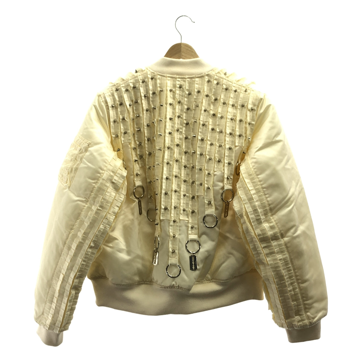 KIDILL | 2021 秋冬 | MA-1 鉚釘荷葉邊飛行員夾克 | 44 碼 | 白色 | 男款