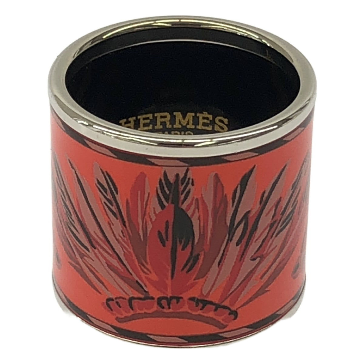 【美品】  HERMES / エルメス | エマイユ 七宝焼 ブラジルスカーフリング H601793S | レッド / シルバー