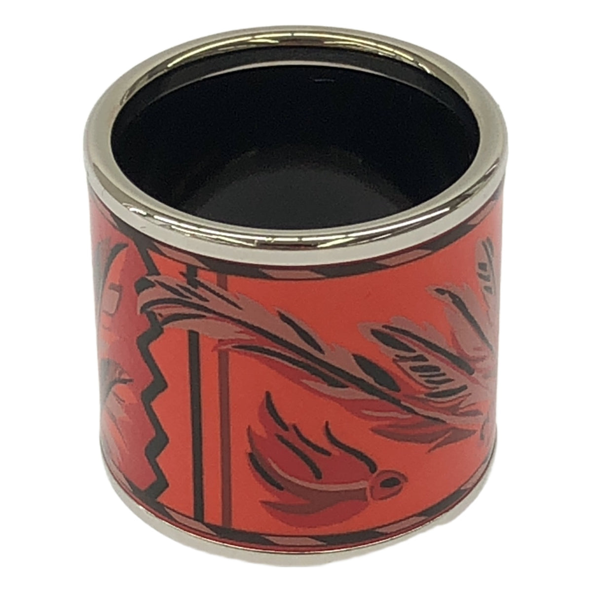 【美品】  HERMES / エルメス | エマイユ 七宝焼 ブラジルスカーフリング H601793S | レッド / シルバー