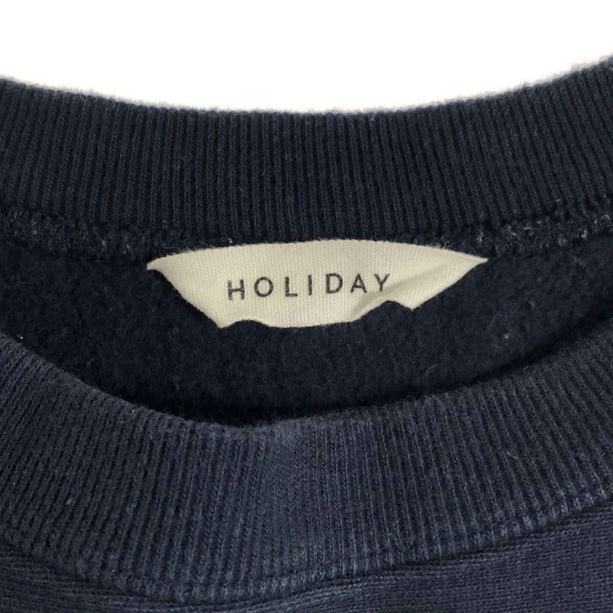 HOLIDAY | ULTRA HEAVY SWEAT TOPS Logo Print Ultra Heavy Crew Neck Sweatshirt | F | Navy | Women's