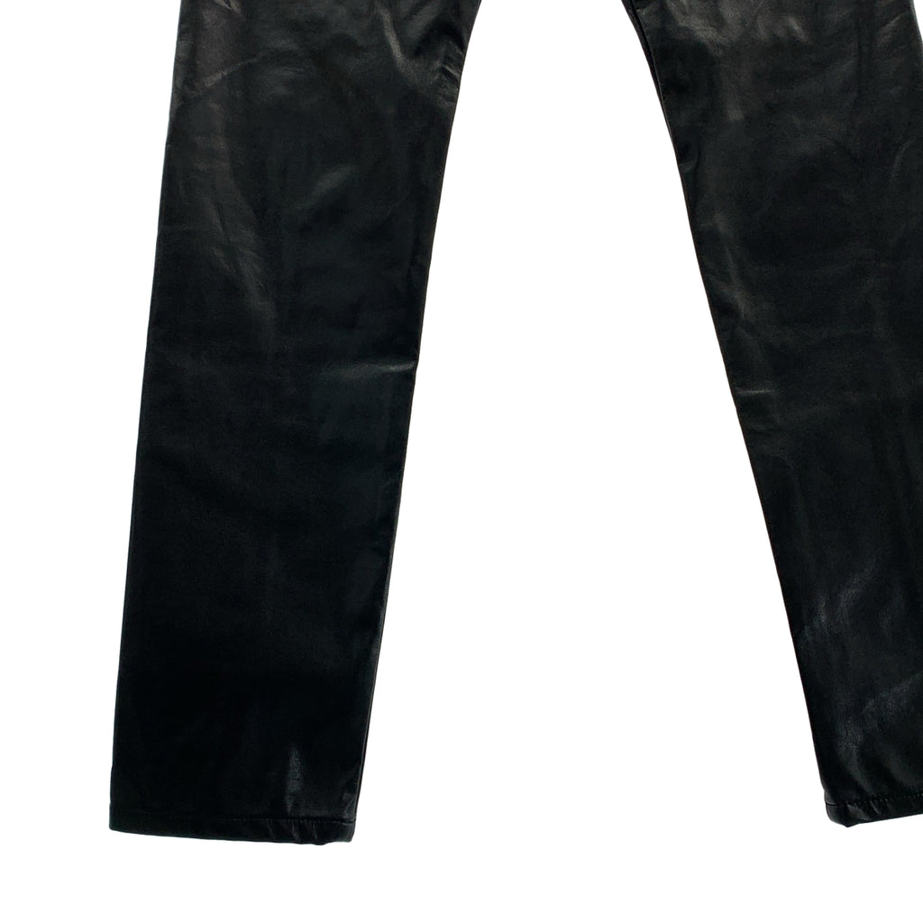 【美品】  JOHN LAWRENCE SULLIVAN / ジョンローレンスサリバン | denim & vegan leather bi-color pantsドッキング デニムパンツ | M | インディゴ/ブラック | レディース