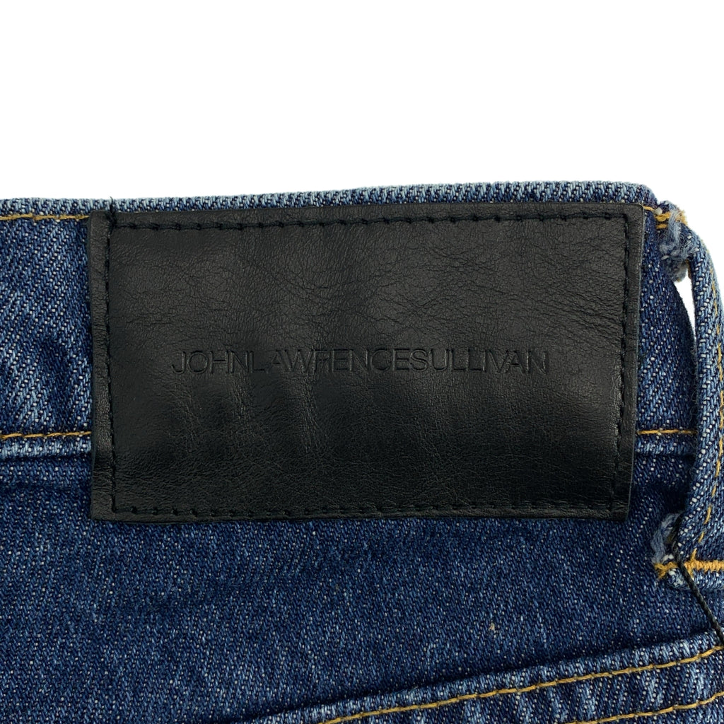 【美品】  JOHN LAWRENCE SULLIVAN / ジョンローレンスサリバン | denim & vegan leather bi-color pantsドッキング デニムパンツ | M | インディゴ/ブラック | レディース