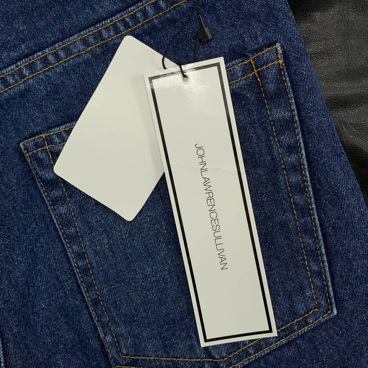 【美品】  JOHN LAWRENCE SULLIVAN / ジョンローレンスサリバン | denim & vegan leather bi-color pantsドッキング デニムパンツ | M | インディゴ/ブラック | レディース