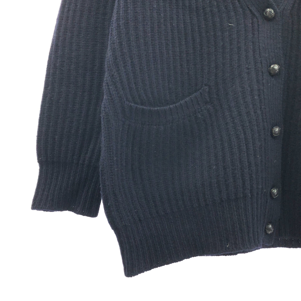 MARGARET HOWELL / マーガレットハウエル | ウール リブニット カーディガン | 2 | レディース