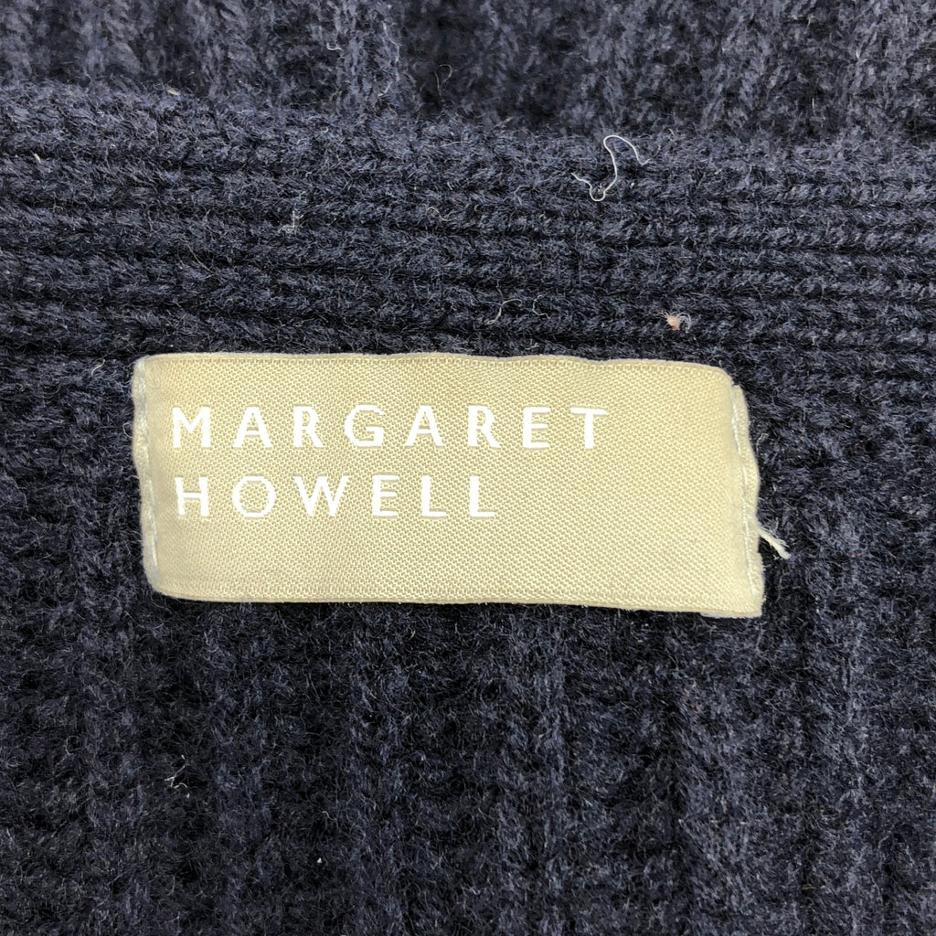 MARGARET HOWELL / マーガレットハウエル | ウール リブニット カーディガン | 2 | レディース