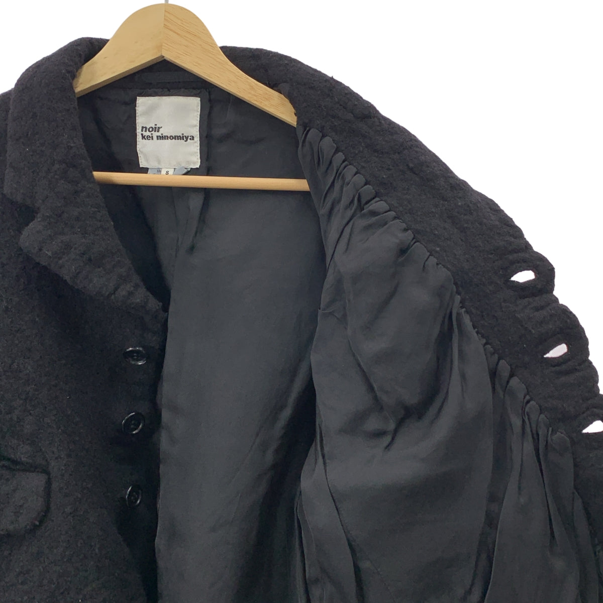 noir kei ninomiya / ノワールケイニノミヤ | 2020AW | ウール 縮絨 クロップド テーラードジャケット | S | レディース