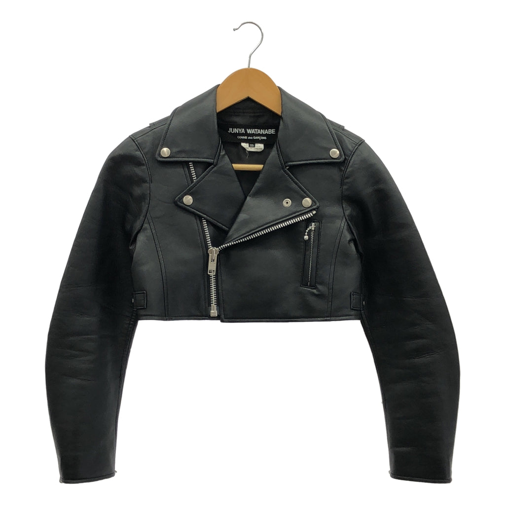 JUNYA WATANABE COMME des GARCONS / ジュンヤワタナベ | 2012SS | エコレザー ショート丈 ダブル ライダース ジャケット | XS | ブラック | レディース