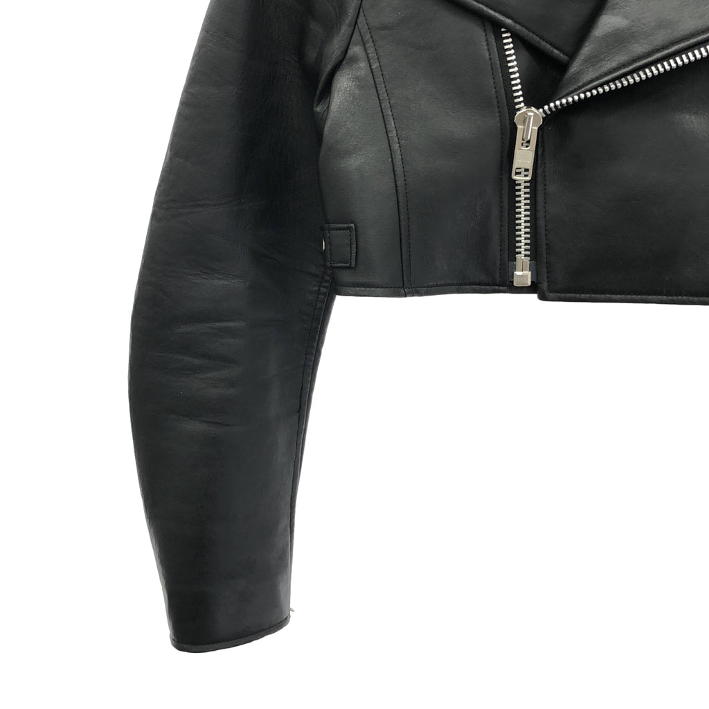 JUNYA WATANABE COMME des GARCONS / ジュンヤワタナベ | 2012SS | エコレザー ショート丈 ダブル ライダース ジャケット | XS | ブラック | レディース
