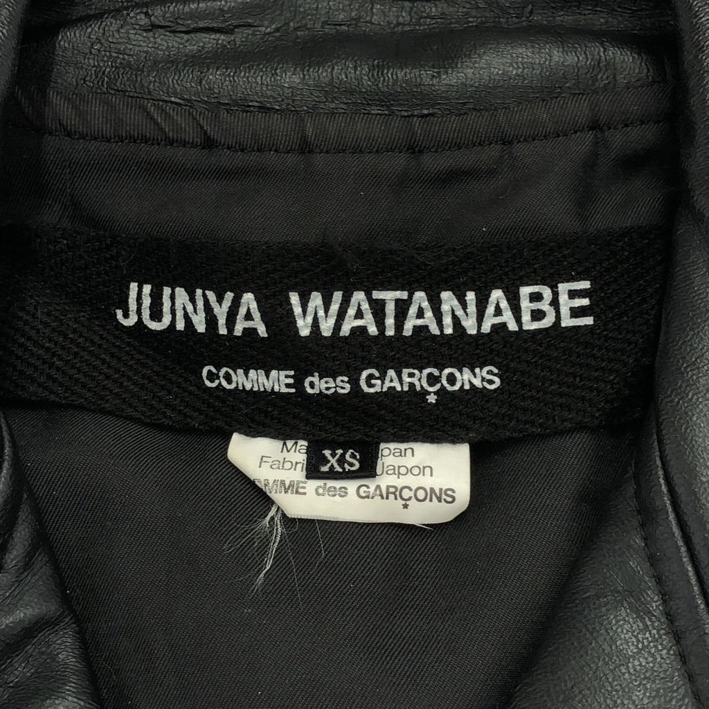 JUNYA WATANABE COMME des GARCONS / ジュンヤワタナベ | 2012SS | エコレザー ショート丈 ダブル ライダース ジャケット | XS | ブラック | レディース