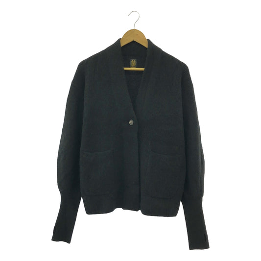 BATONER | 2023AW | CASHMERE FOX NO COLLAR CARDIGAN | 1 | Black | Women's