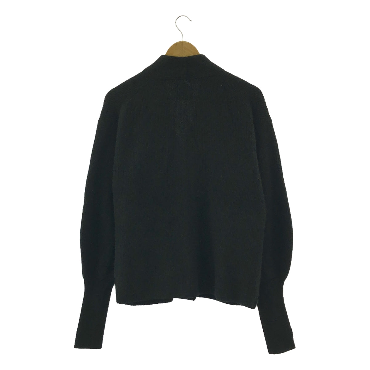 BATONER | 2023AW | CASHMERE FOX NO COLLAR CARDIGAN | 1 | Black | Women's