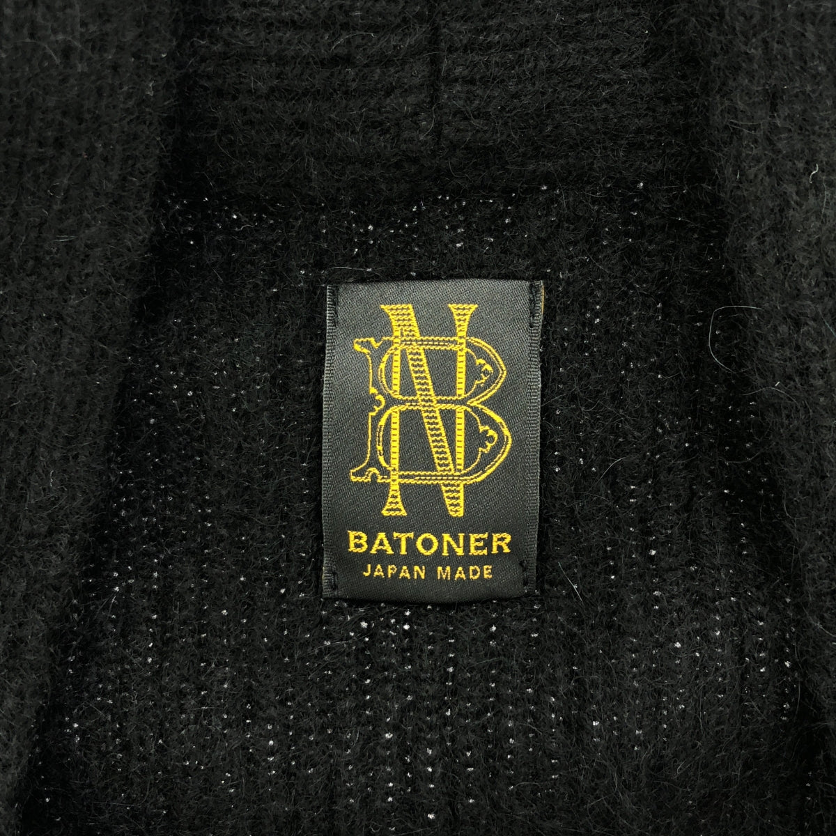 BATONER | 2023AW | CASHMERE FOX NO COLLAR CARDIGAN | 1 | Black | Women's