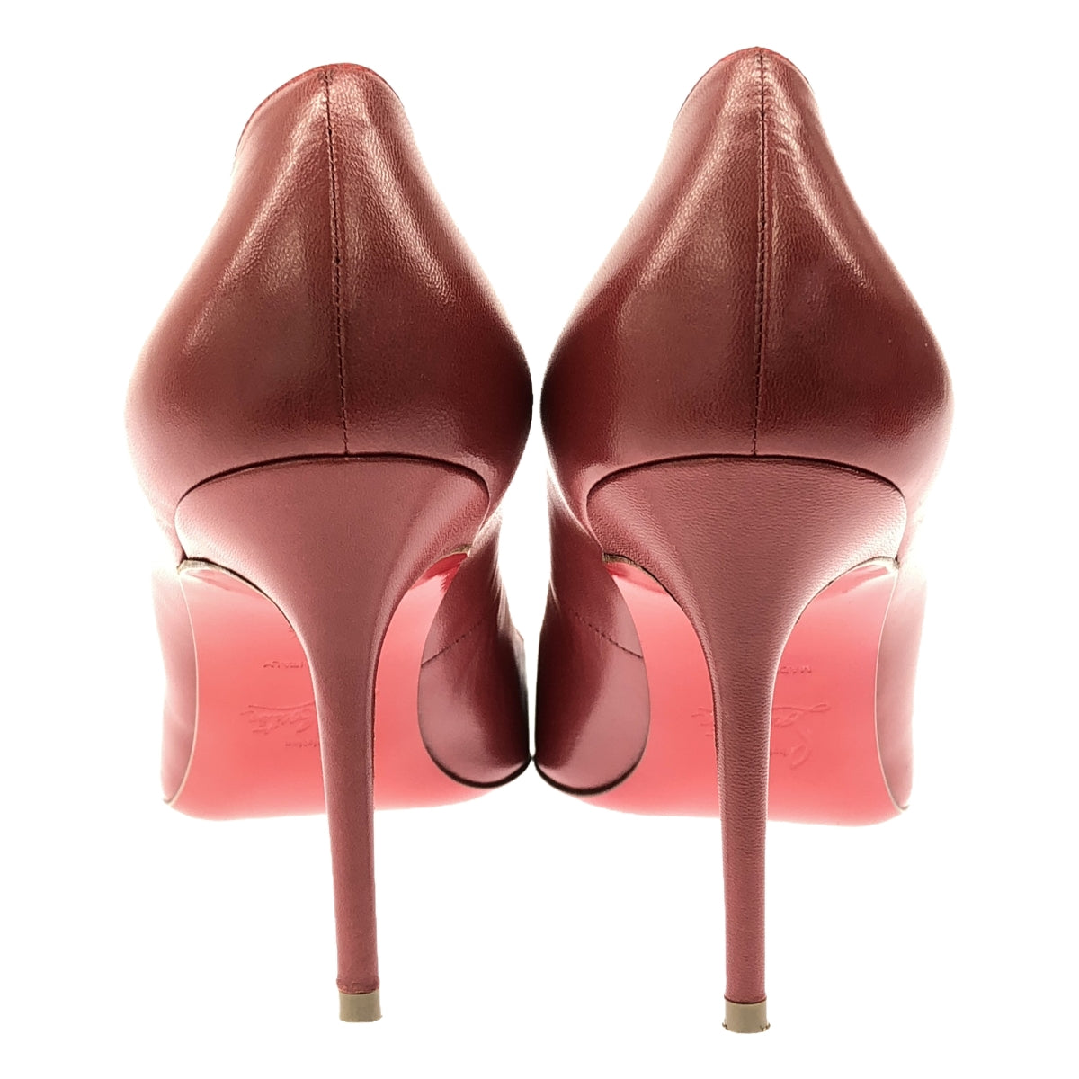 Christian Louboutin / クリスチャンルブタン | Geo Spiked Cap Toe Pumps スパイクドキャップトゥ レザー パンプス | 37.5 | レッド | レディース