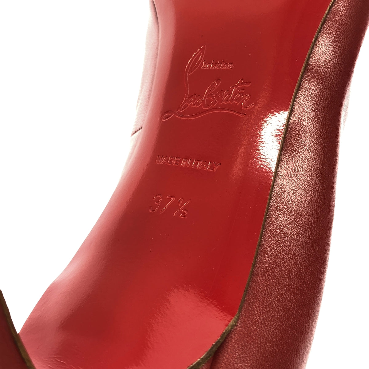 Christian Louboutin / クリスチャンルブタン | Geo Spiked Cap Toe Pumps スパイクドキャップトゥ レザー パンプス | 37.5 | レッド | レディース