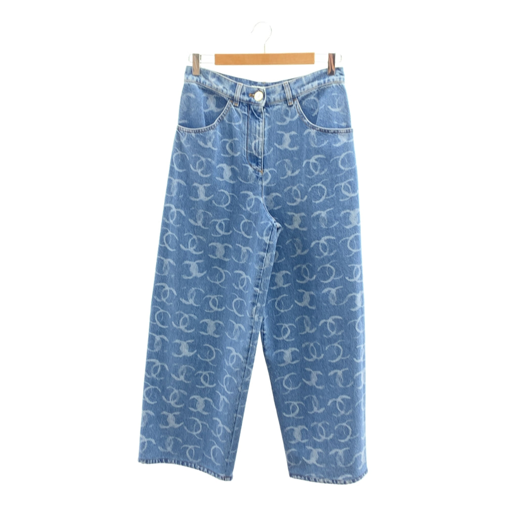 CHANEL / シャネル | ココマーク ワイド デニム パンツ / スパンコール P75557 | 36 | レディース