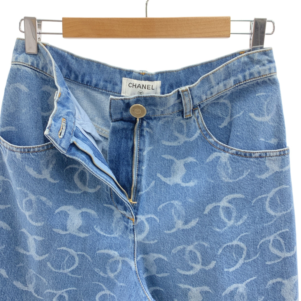 CHANEL / シャネル | ココマーク ワイド デニム パンツ / スパンコール P75557 | 36 | レディース