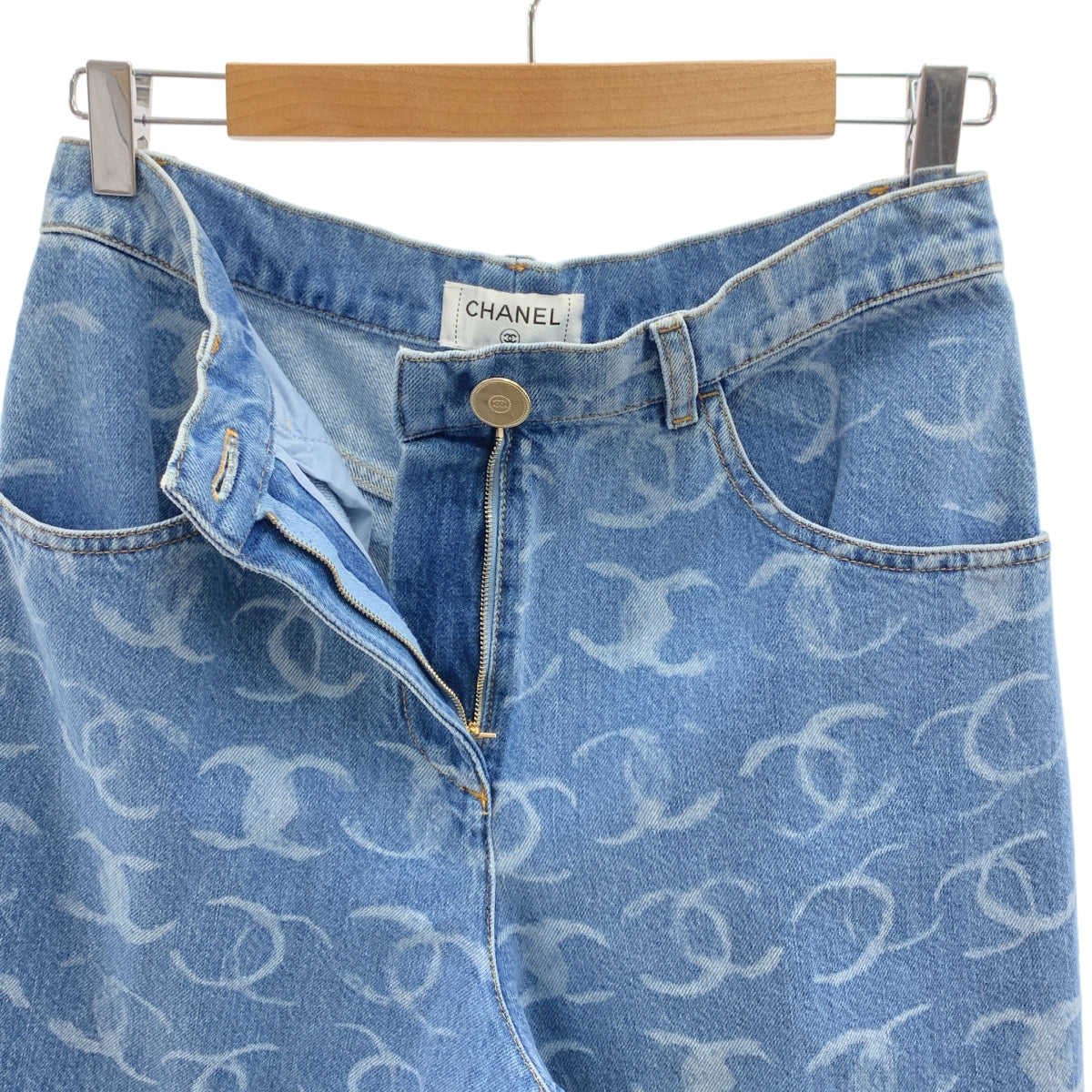 CHANEL / シャネル | ココマーク ワイド デニム パンツ / スパンコール P75557 | 36 | レディース