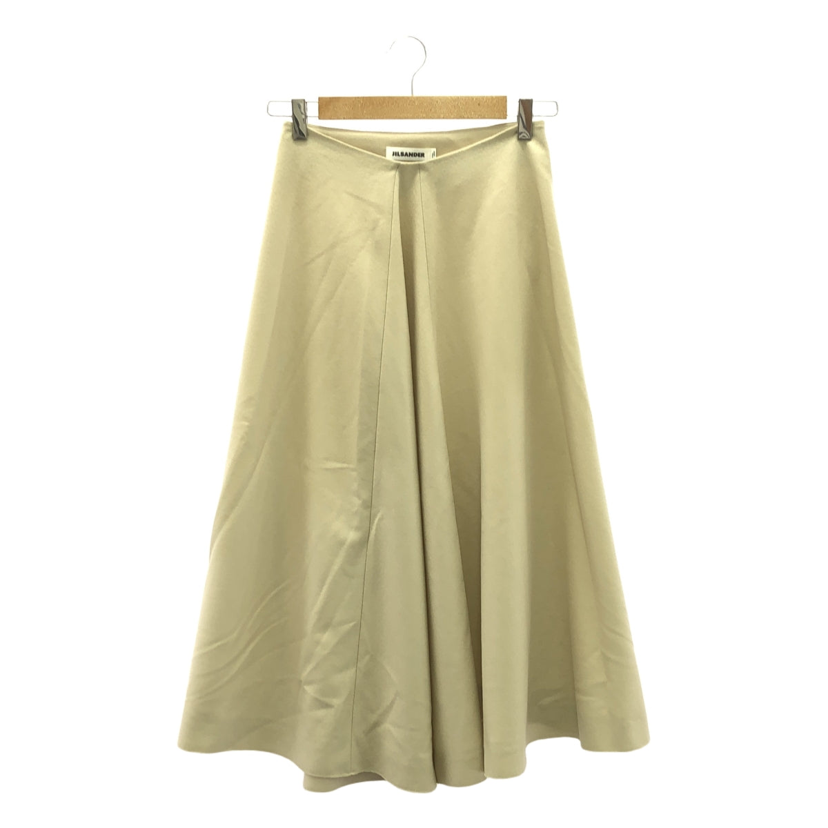 JIL SANDER / 질산더 | 울 플레어 롱 스커트 | 34 | 베이지 | 여성