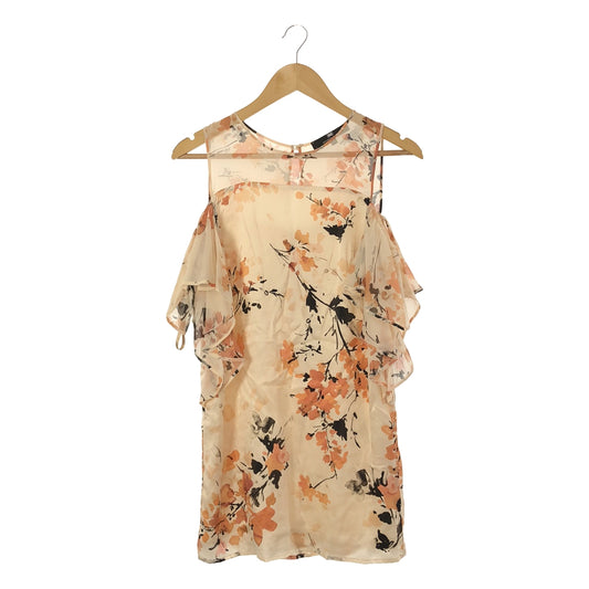 ELISABETTA FRANCHI / Elisabetta Franchi | 100% silk / Silk all-over print sheer dress / Fully lined | 40 | Beige/orange | Women's