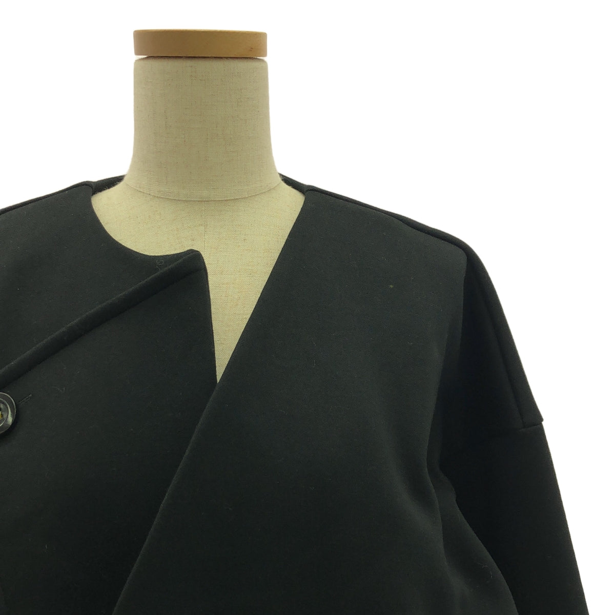 【美品】  nagonstans / ナゴンスタンス | flap cardigan / ストレッチ カーディガン ジャケット | M | black | レディース
