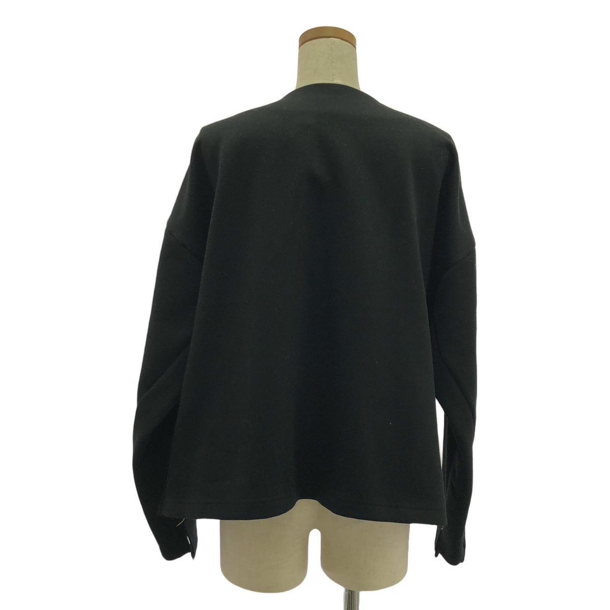 【美品】  nagonstans / ナゴンスタンス | flap cardigan / ストレッチ カーディガン ジャケット | M | black | レディース