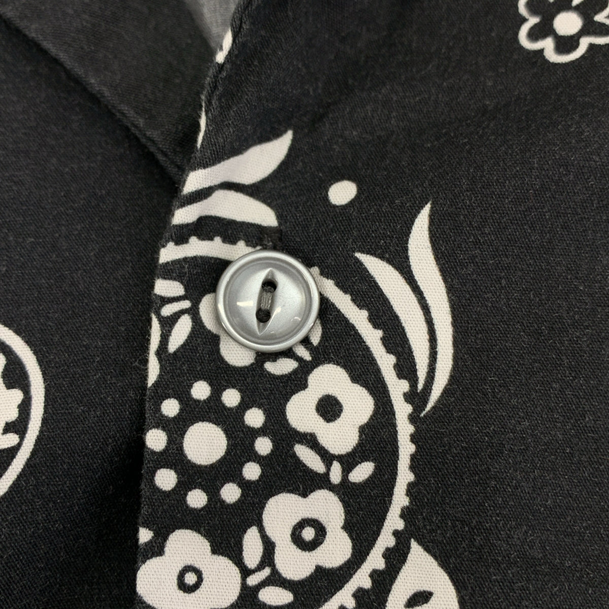 Manastash / マナスタッシュ | コットン レーヨン 総柄 オープンカラーシャツ | M | ブラック/ホワイト | メンズ