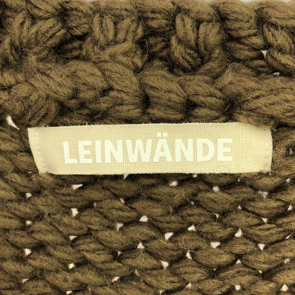 LEINWANDE / ラインヴァンド | Nuts Over Knit / ウール アジャスター ボリュームスリーブ ニット セーター | F | ブラウン/ブラック/ブルー | レディース
