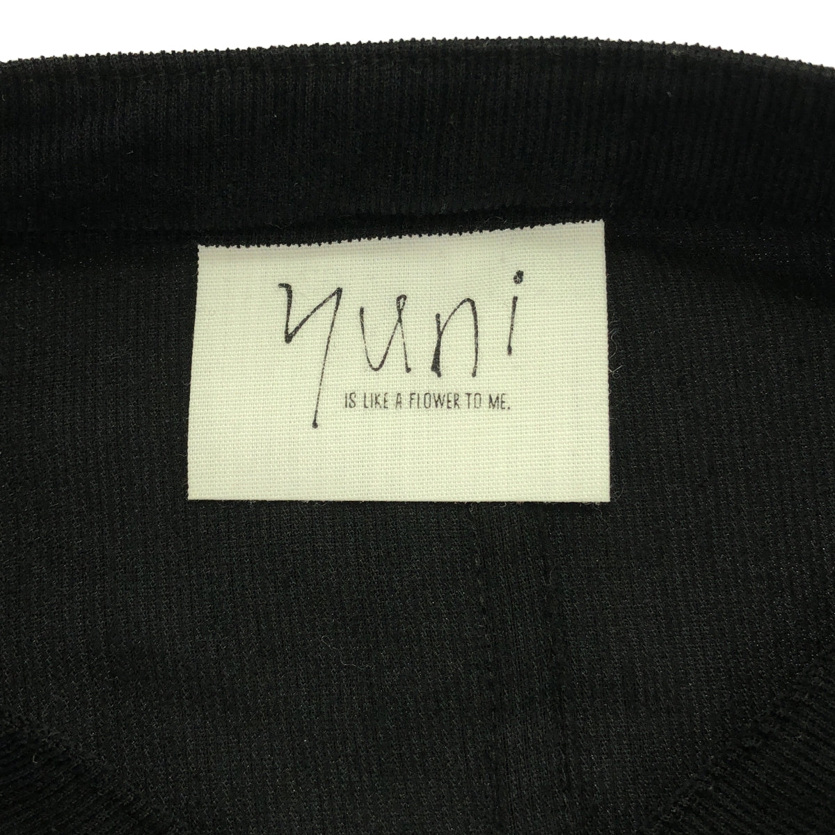 yuni 對我來說就像一朵花 / UNI |立領燈芯絨連身裙 | F |黑色 |女性的