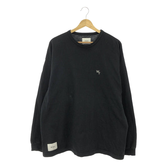 WTAPS / Double Taps | 2023SS | DESIGN 03 LS LEAGUE Cotton WT Embroidery Back Print Long Sleeve T-Shirt | 04 | Black | Men's