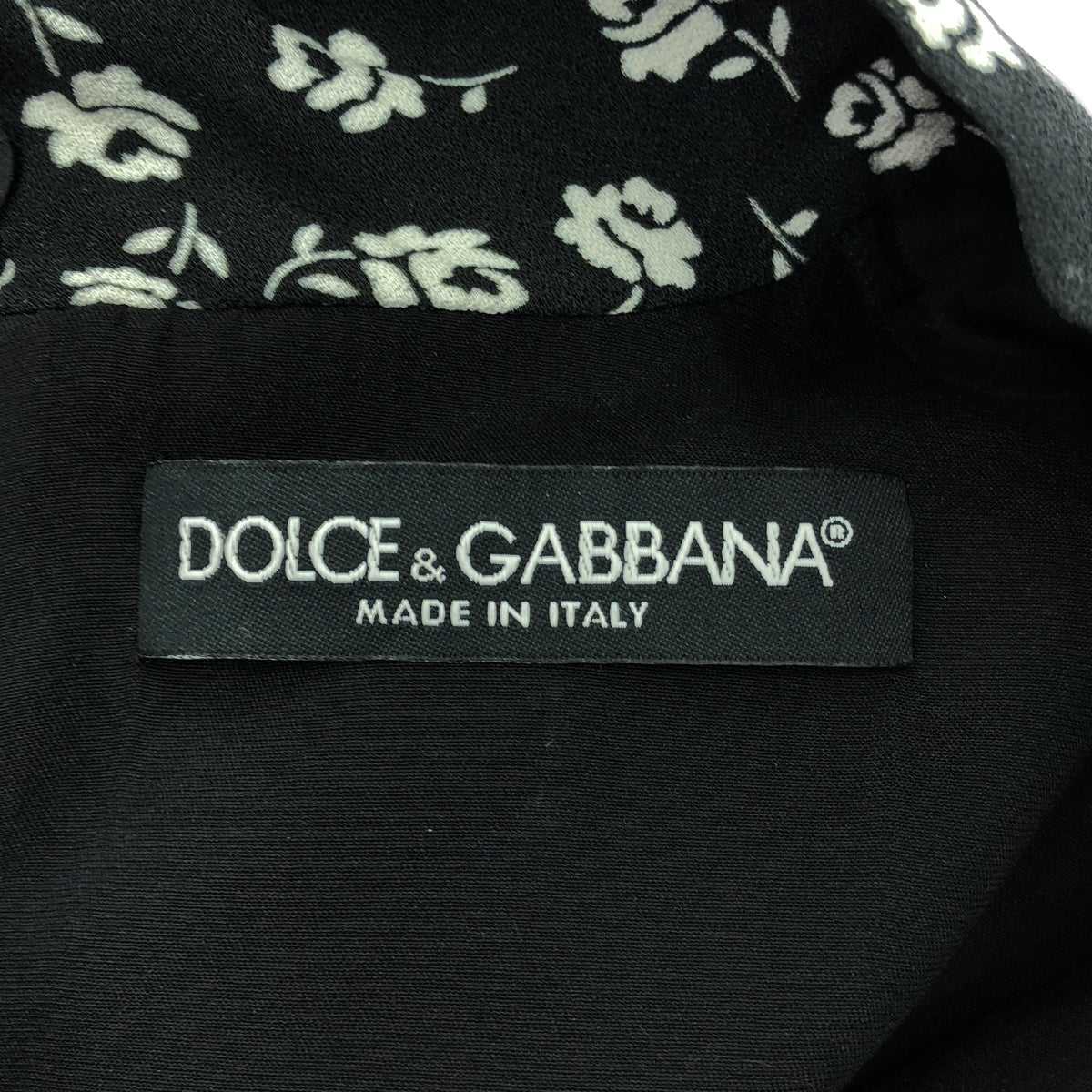 DOLCE &amp; GABBANA / 돌체 &amp; 가바나 돌가바 | 플라워 프린트 레이스 전환 원피스 | 42 | 블랙 / 화이트 | 여성