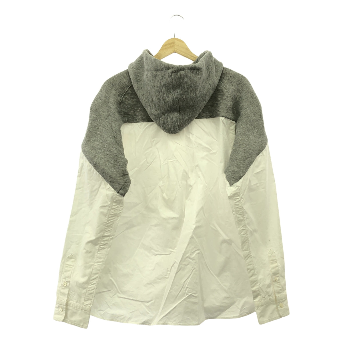 sacai / 사카이 | 다른 소재 도킹 풀오버 후드 | 2 | 그레이 / 화이트 | 여성