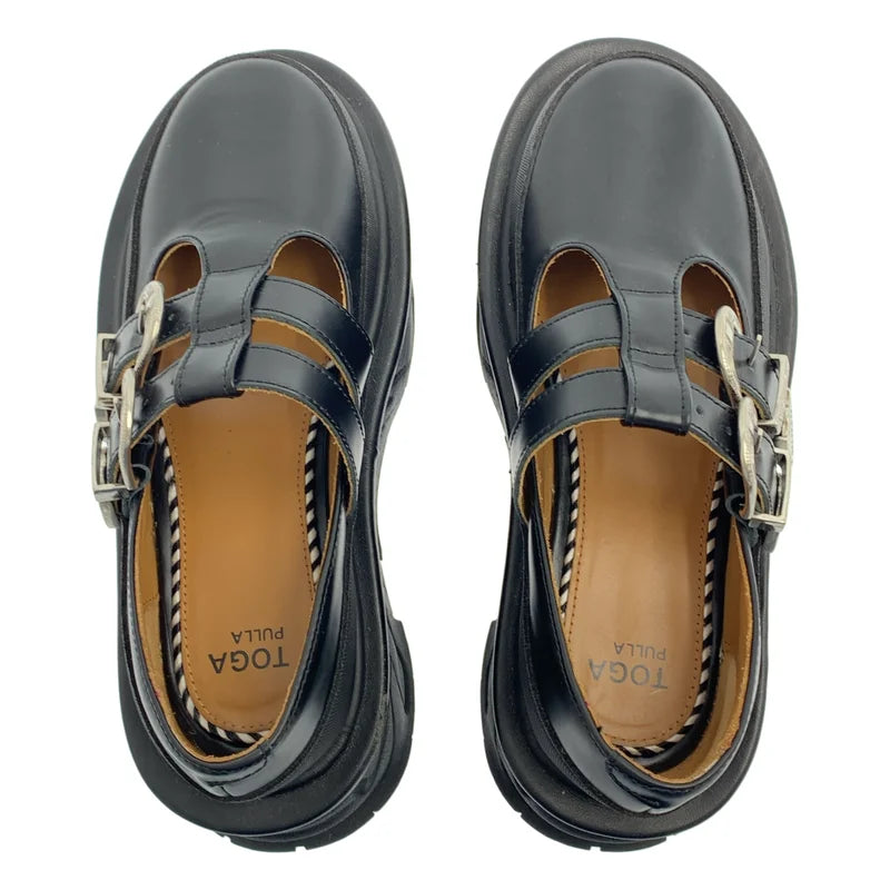 TOGA PULLA / トーガプルラ | AJ1316 / レザー ダブルストラップ メリージェーン シューズ | 36 | レディース