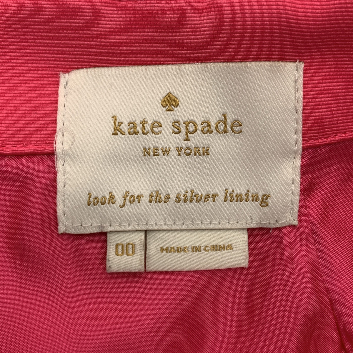 [狀況極佳] KATE SPADE | 後背蝴蝶結設計洋裝 | 00碼 | 黑色/粉紅色 | 女款