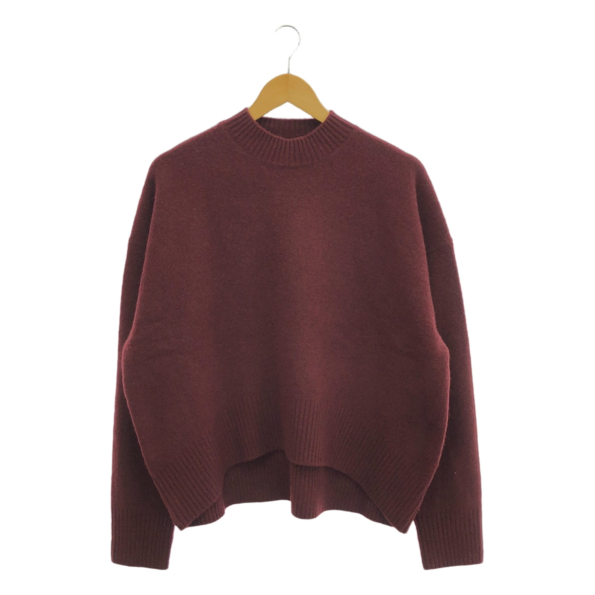 LE CIEL BLEU / ルシェルブルー | Wool Cashmere Crew Neck Knit ウール カシミヤ クルーネック ニット | 36 | ボルドー | レディース