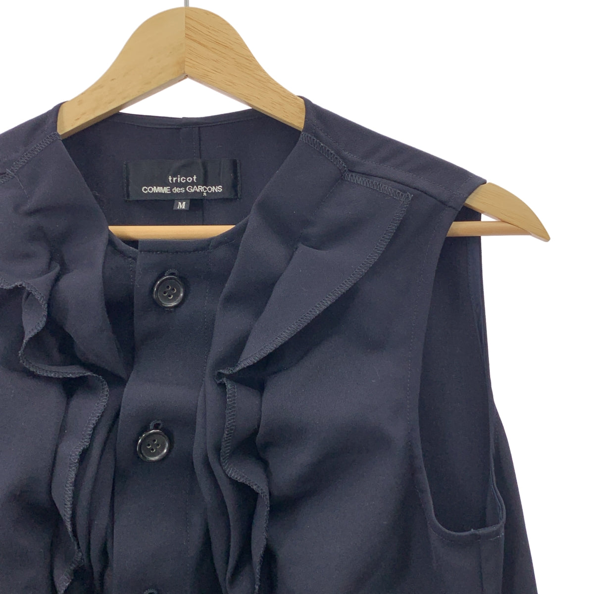 COMME des GARÇONS | 經編布料西元2020年|荷葉邊設計羊毛無袖洋裝| SHOPBOP尺寸 M |女性的